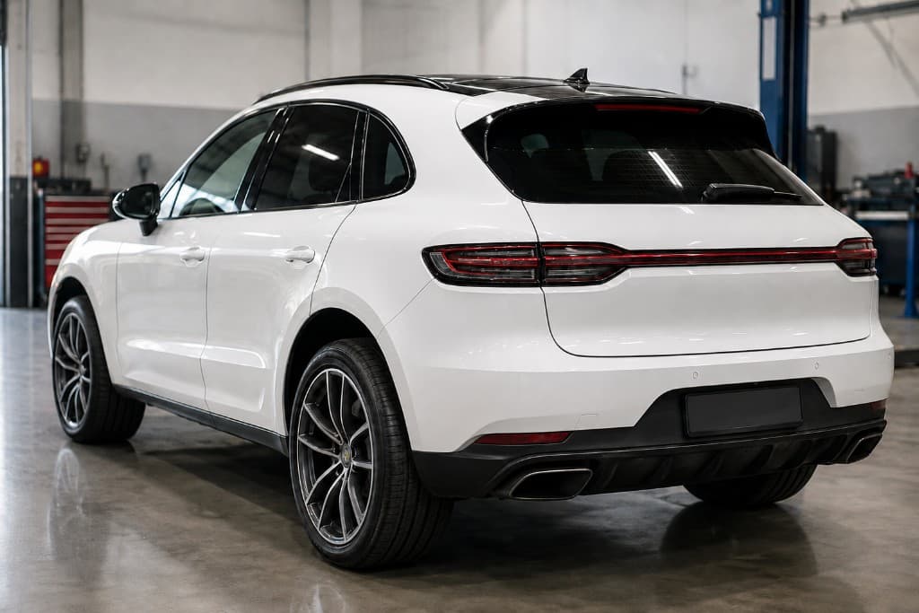 White SUV with a restored rear, aligned panels and a clean finish after crash repair